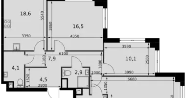 Appartement 3 chambres dans Moscou, Russie