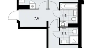 Apartamento 2 habitaciones en Troitsk, Rusia