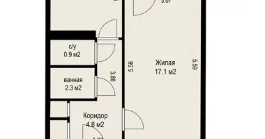 Apartamento 1 habitación en Minsk, Belarús