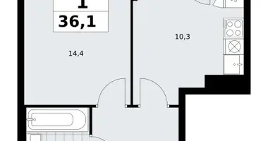 Квартира 1 комната в район Троицк, Россия