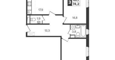 Apartamento 3 habitaciones en Leninsky District, Rusia