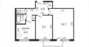 Wohnung 2 zimmer in Minsk, Belarus