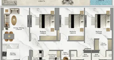 Apartamento 3 habitaciones en Dubái, Emiratos Árabes Unidos