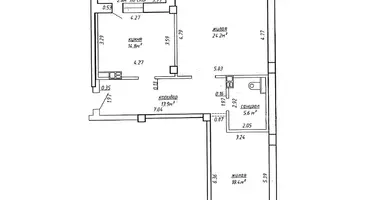 Wohnung 2 zimmer in Minsk, Belarus