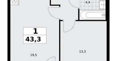 1 room apartment in Kommunarka, Russia