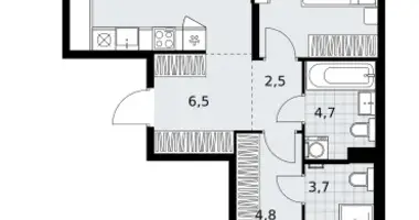 Wohnung 2 zimmer in Kommunarka, Russland