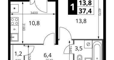 Квартира 1 комната в Ленинский городской округ, Россия