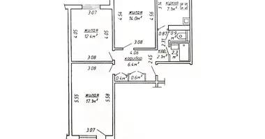 3 room apartment in Minsk, Belarus