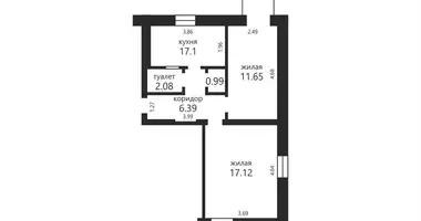Apartamento 2 habitaciones en Minsk, Belarús
