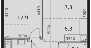 1 room apartment in Moscow, Russia