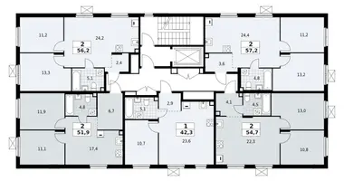 Apartamento 2 habitaciones en Vsevolozhsk, Rusia