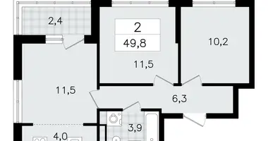 3 room apartment in Vsevolozhsk, Russia