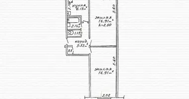 Apartamento 2 habitaciones en Svietlahorsk, Belarús