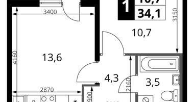 Квартира 1 комната в Ленинский городской округ, Россия