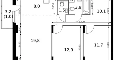Mieszkanie 3 pokoi w Sapronovo, Rosja