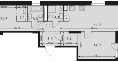 Apartamento 3 habitaciones en Moscú, Rusia