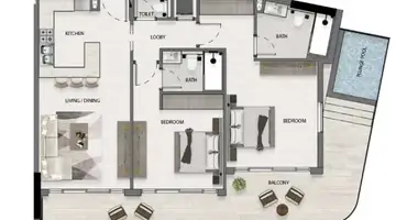Wohnung 2 Schlafzimmer in Dubai, Vereinigte Arabische Emirate