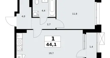 1 room apartment in Kommunarka, Russia