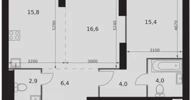 2 room apartment in Moscow, Russia