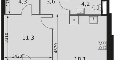 1 room apartment in Moscow, Russia