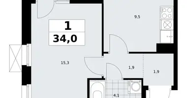 1 room apartment in Kommunarka, Russia