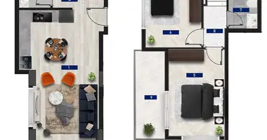 3 room apartment in Alanya, Turkey