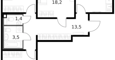 Wohnung 3 zimmer in Moskau, Russland
