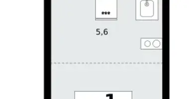 Apartamento 1 habitación en Moscú, Rusia