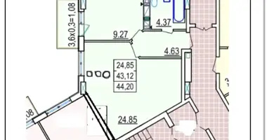 Apartamento 1 habitación en Odesa, Ucrania