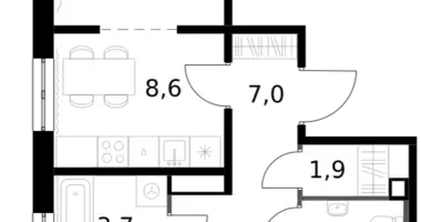 Wohnung 3 zimmer in Moskau, Russland