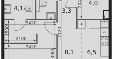 Wohnung 1 zimmer in Moskau, Russland