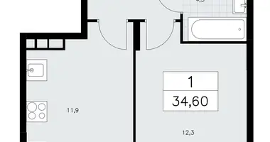 Apartamento 1 habitación en Kommunarka, Rusia