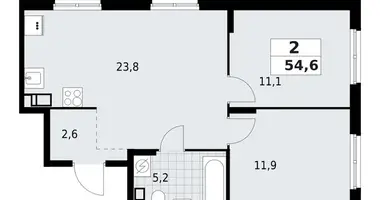 2 room apartment in Krasnoye Selo, Russia