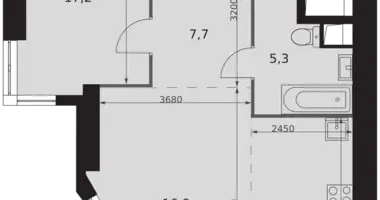 2 room apartment in Moscow, Russia