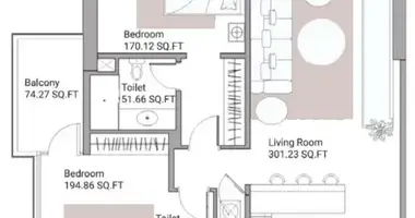 Appartement 2 chambres dans Ajman, Émirats arabes unis