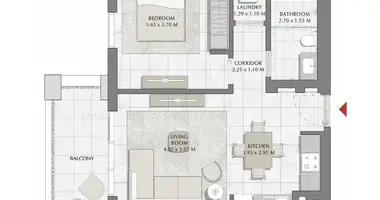 Apartamento 1 habitacion en Dubái, Emiratos Árabes Unidos