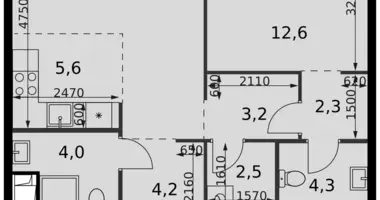 2 room apartment in Moscow, Russia