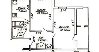 Wohnung 2 zimmer in Minsk, Belarus