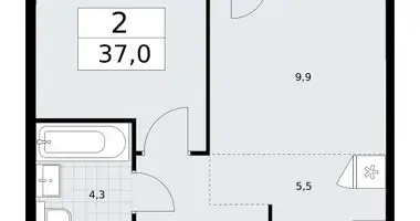 Apartamento 2 habitaciones en Vnukovo, Rusia