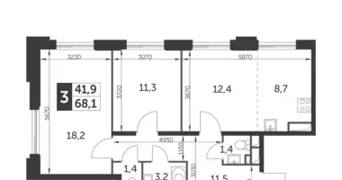 Appartement 3 chambres dans Moscou, Russie