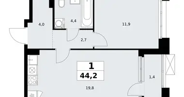 1 room apartment in Kommunarka, Russia