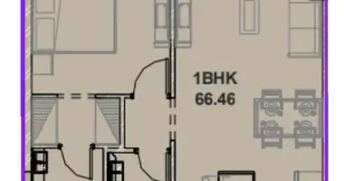 Apartamento 1 habitacion en Dubái, Emiratos Árabes Unidos