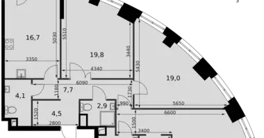 Apartamento 3 habitaciones en Moscú, Rusia