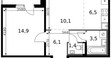 2 room apartment in Leninsky District, Russia
