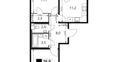 Apartamento 2 habitaciones en Jimki, Rusia