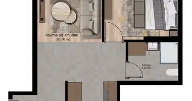Wohnung 2 zimmer in Mezitli, Türkei