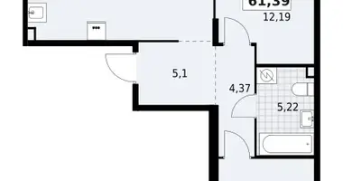 Apartamento 2 habitaciones en Lagolovskoe selskoe poselenie, Rusia