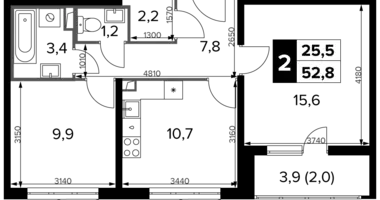 Apartamento 2 habitaciones en Leninsky District, Rusia