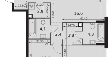 Wohnung 3 zimmer in Moskau, Russland