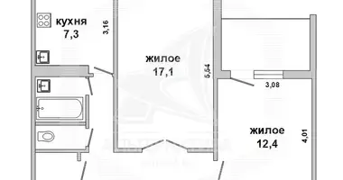 Appartement 2 chambres dans Muchaviecki sielski Saviet, Bélarus